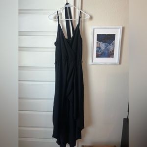 Black wrap dress with belt. Tank top size Medium